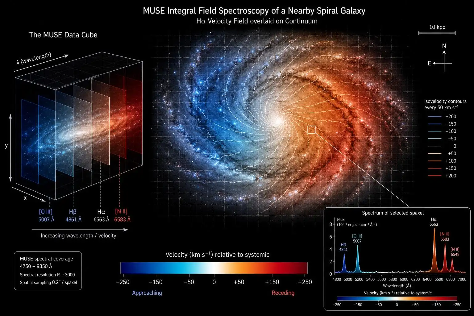 MUSE at the VLT: How an Integral Field Spectrograph Turns a Galaxy into 90,000 Simultaneous Spectra