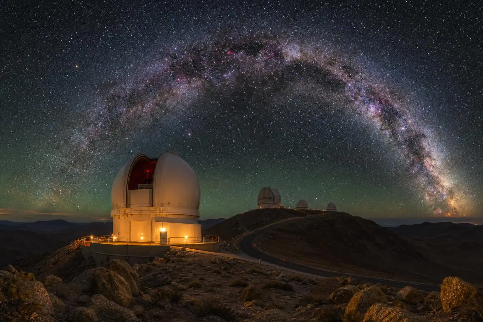 ESO's La Silla Observatory perches at 2,400 meters in the Chilean Atacama — home to HARPS and its planet-hunting precision.