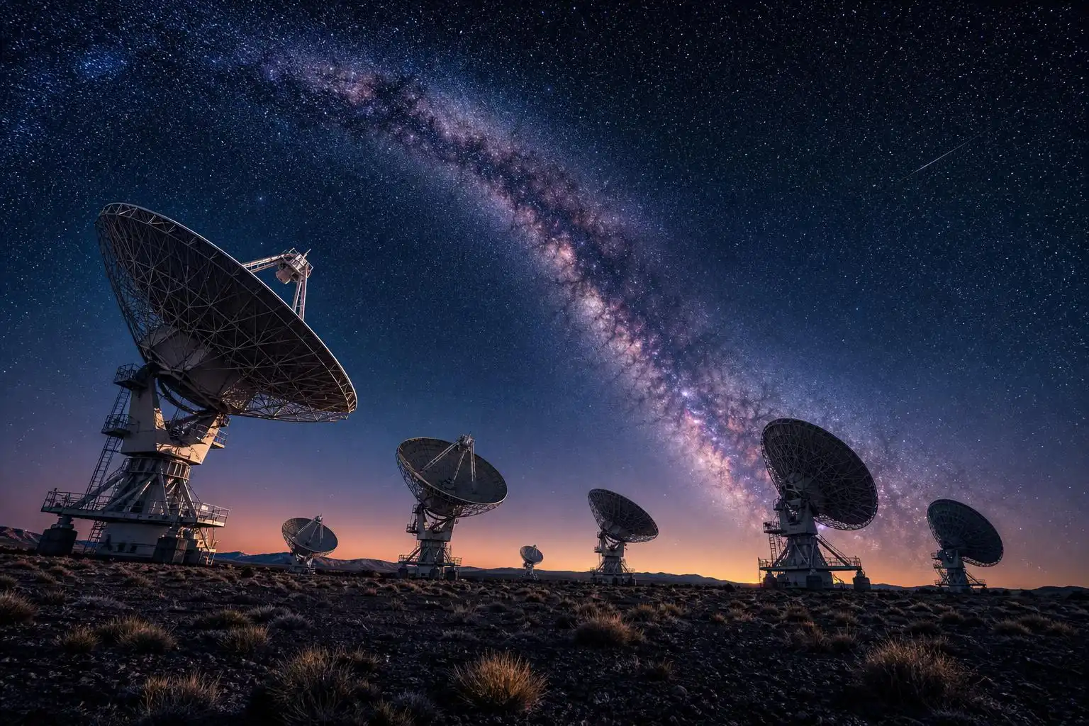 The Event Horizon Telescope links radio dishes across four continents into a single Earth-sized instrument.